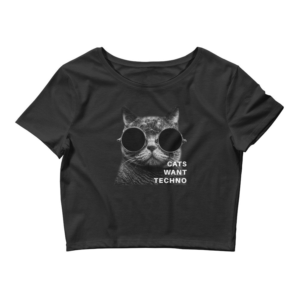 women Techno Crop Top, Techno Crop Top