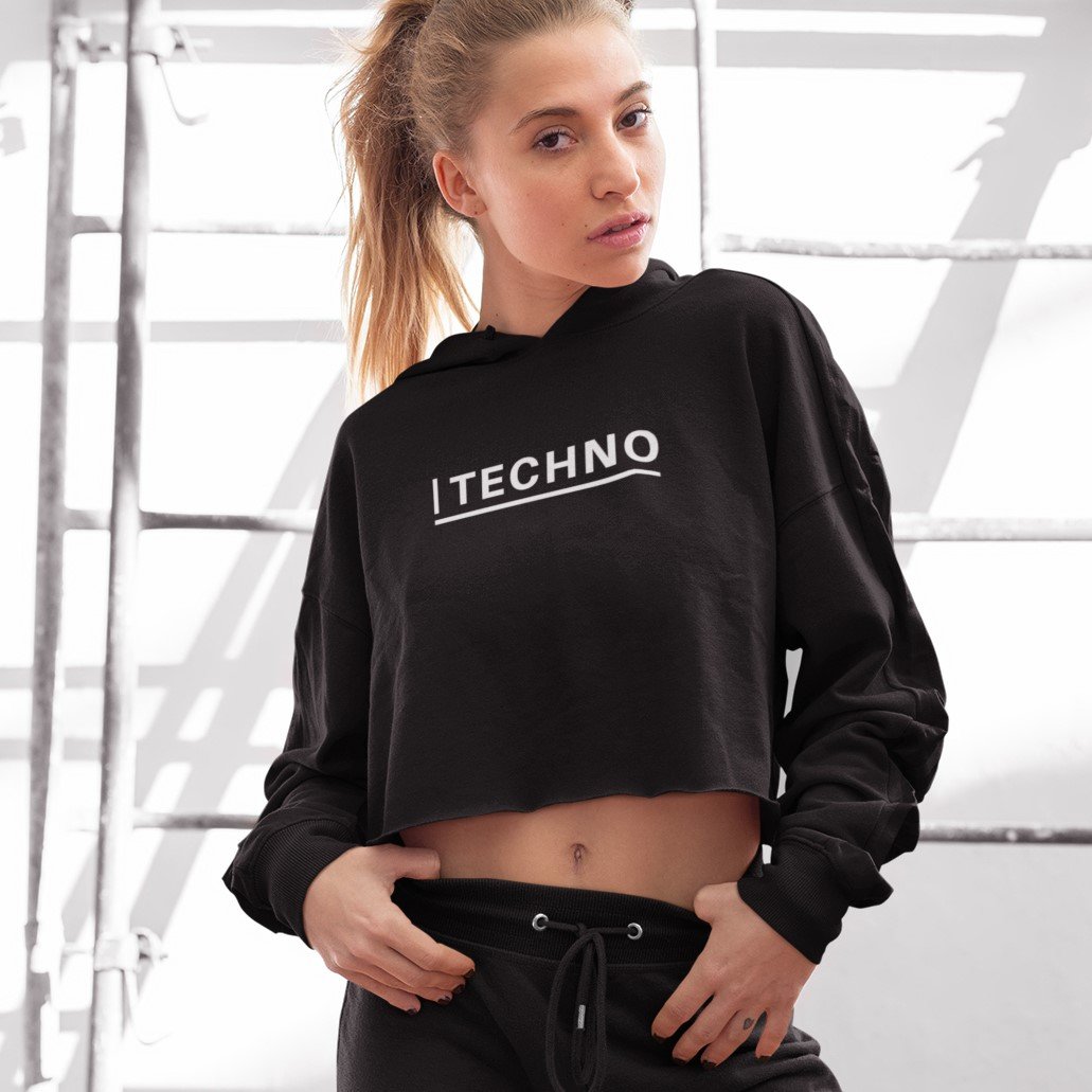techno crop hoodie, techno hoodie, techno outfit
