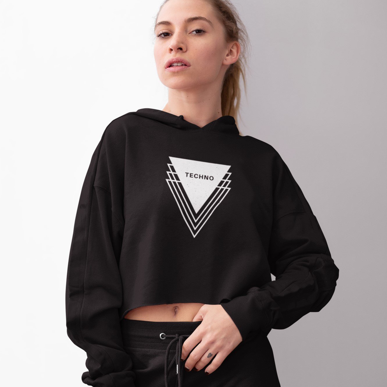 techno crop hoodie, techno hoodie
